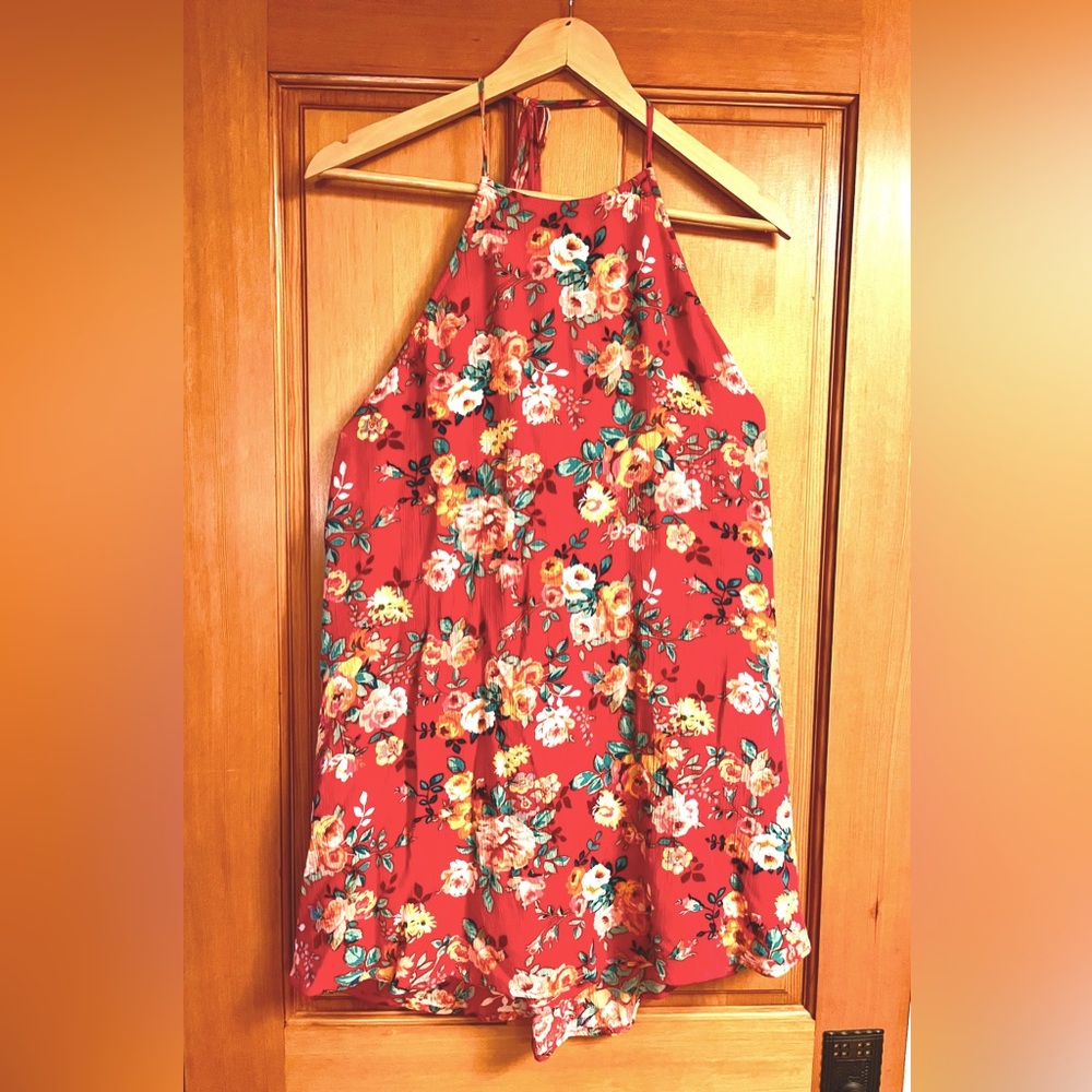 Show me your MuMu red floral mini dress Med